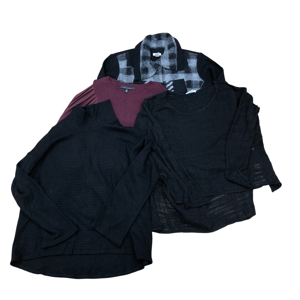 Helmut Lang WHBM Chico's Karen Kane Sweater Lot Women L Bundle Black Maroon